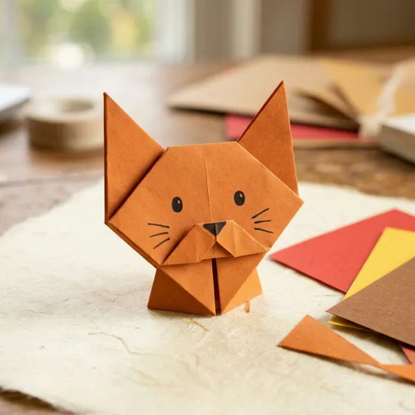 Easy Origami Cat Face: A Two-Minute Fold for Little Kids