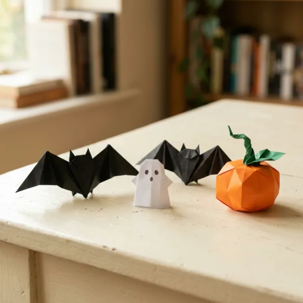 Halloween Origami Decorations: Bats, Ghosts, and Pumpkins