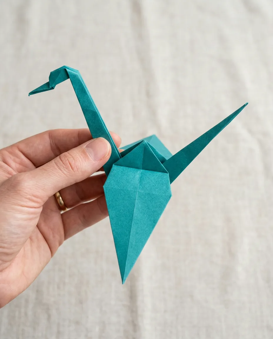 Pinch here, at the base of the neck, and leave the wings free to move.